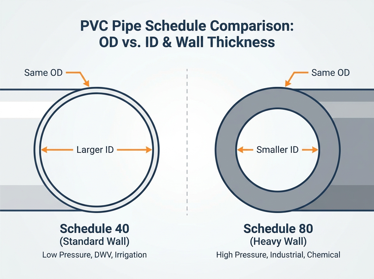 PVC pipe installation and sizing parameters