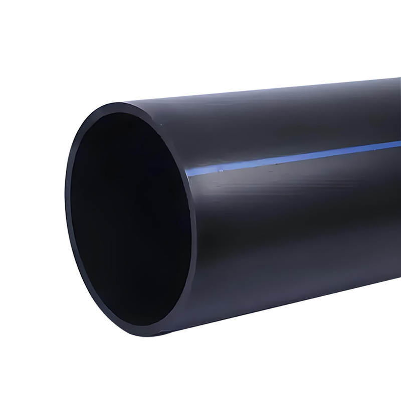 Installation of HDPE drainage pipe in a municipal wastewater trench showing connection techniques