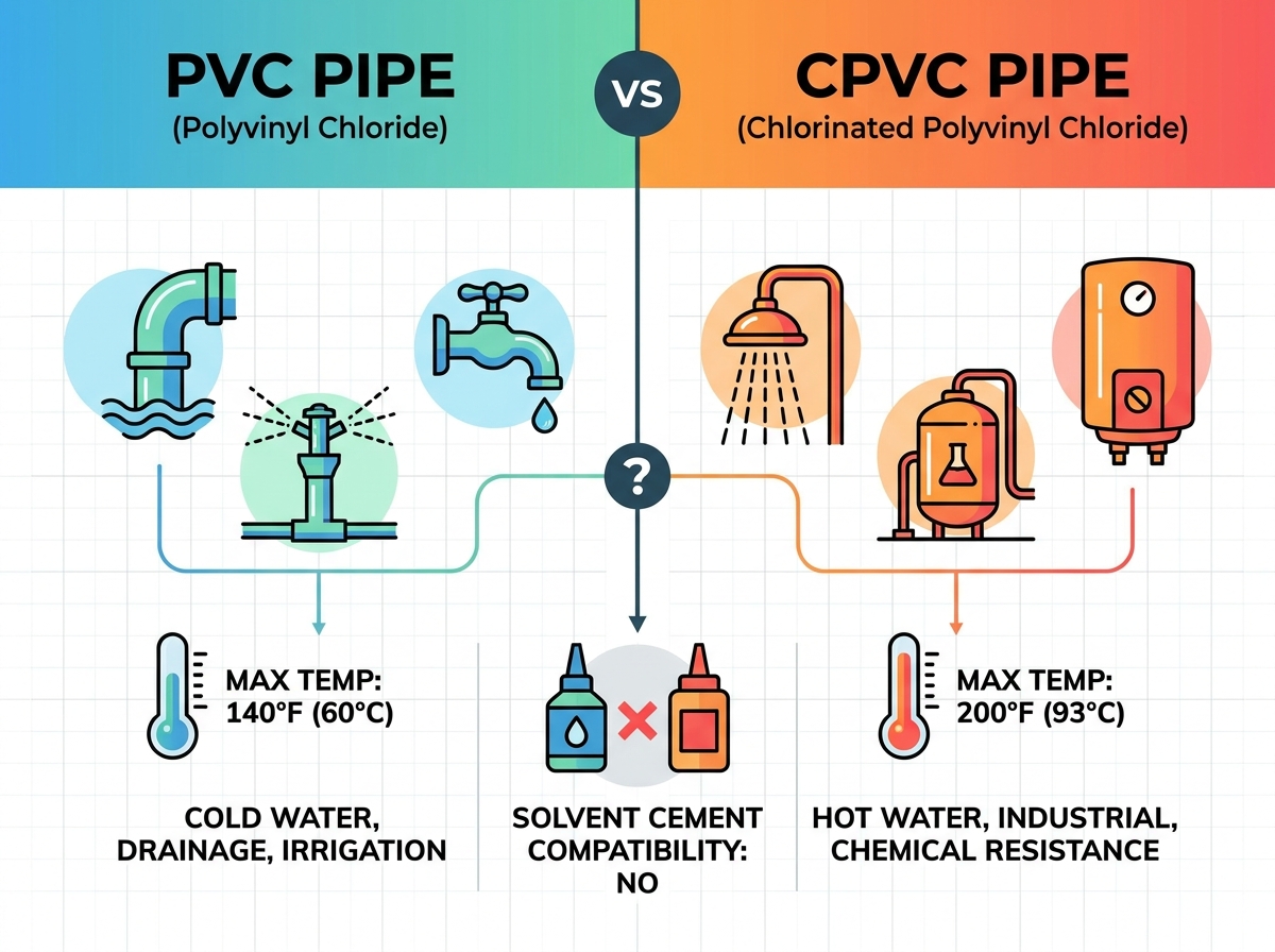 PVC and CPVC pipe installation and comparison